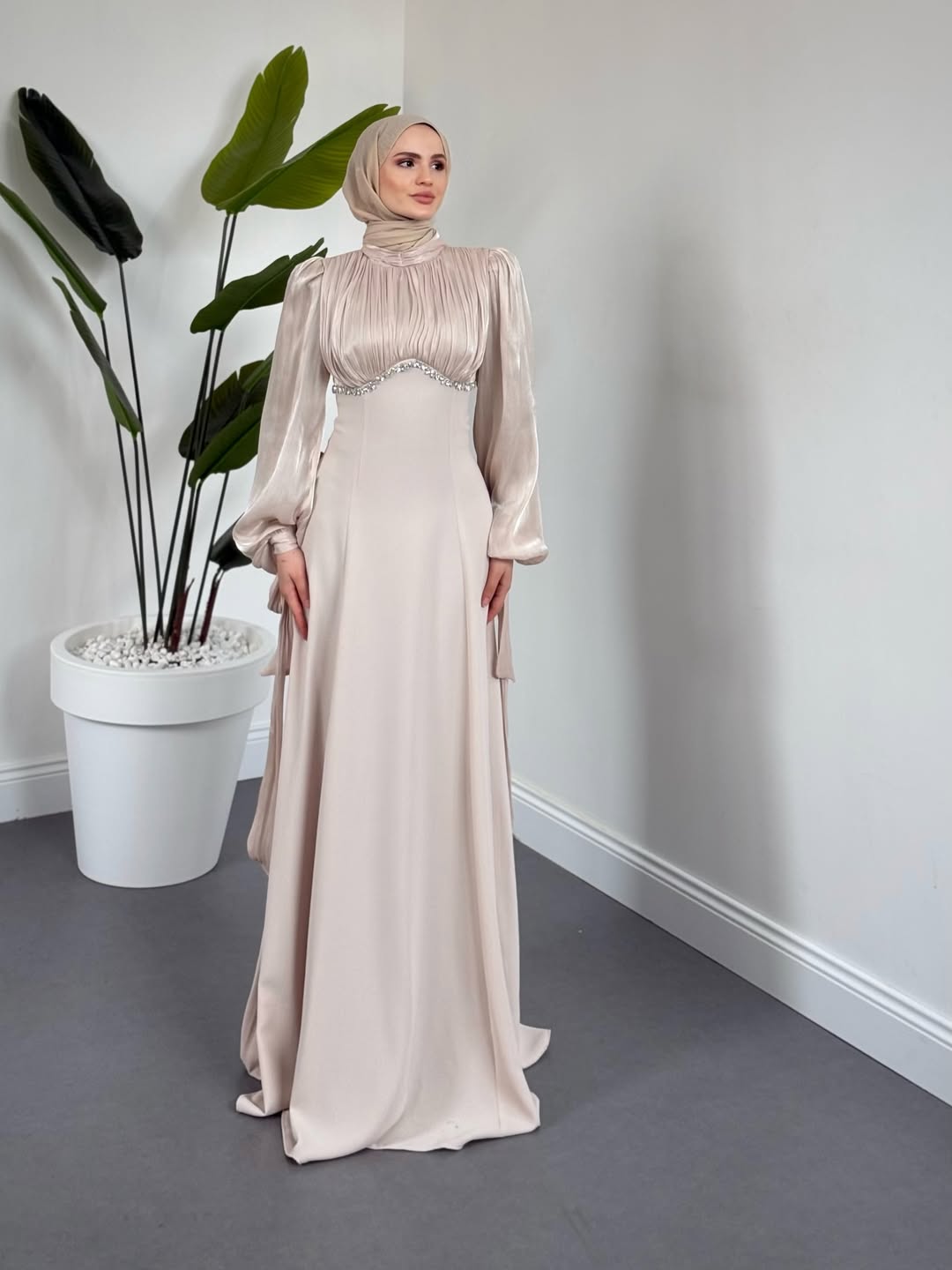 Shabnam Beli Taşlı Abiye Taş