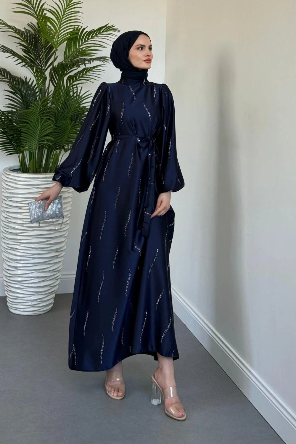 Kaitlyn Taşlı Abiye Lacivert