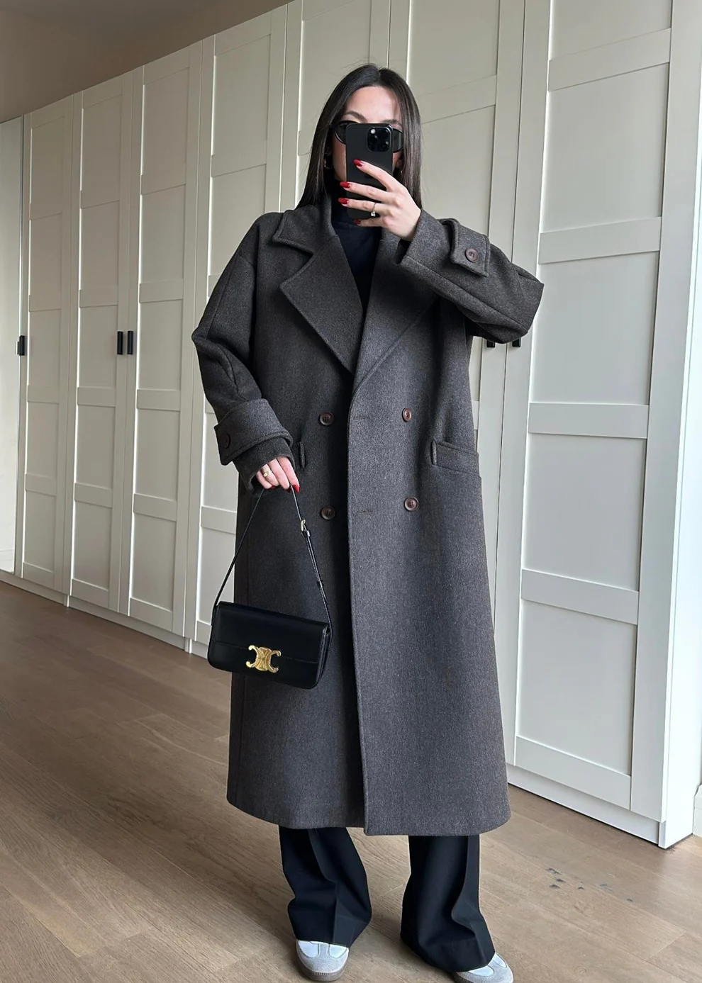 Kelebek Yakalı Kaban KAHVE