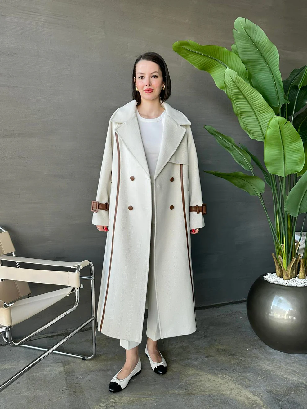 Deri Detaylı Premium Kaban TAŞ