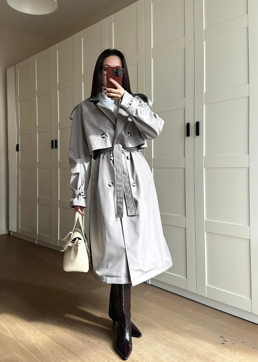 İSADORA Rüzgarlıklı Premium Trençkot GRİ