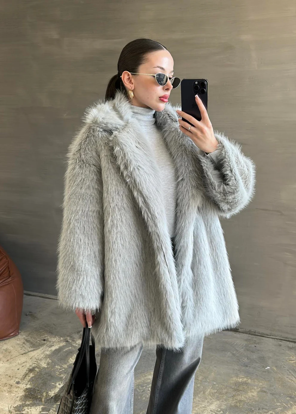 Ara Boy Premium Kürk GRİ