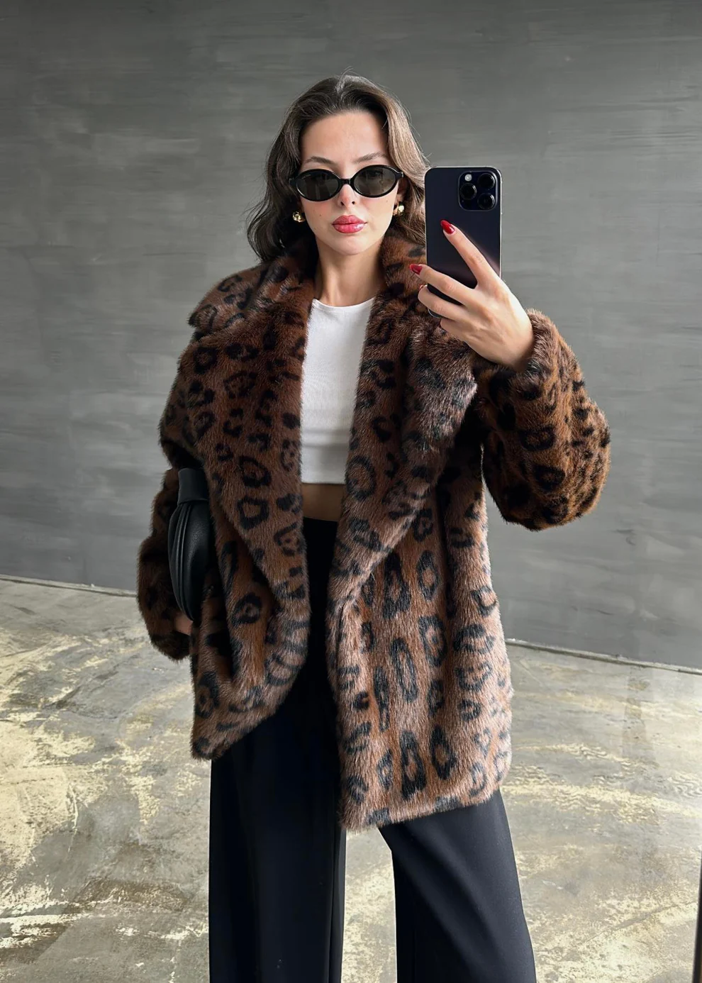 Uzun Leopar Kürk Acı KAHVE