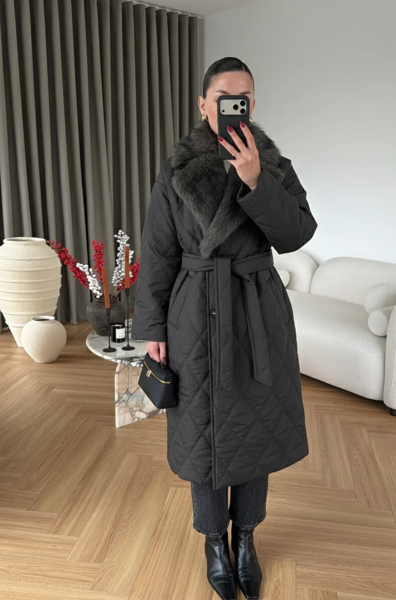 Royal Kürklü Uzun Mont ANTRASİT