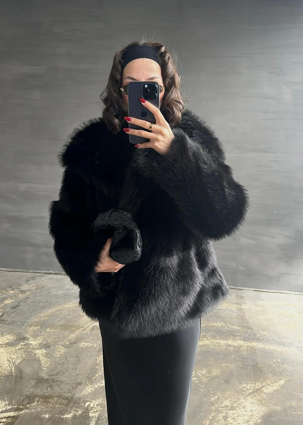 Kürklü Mont SİYAH